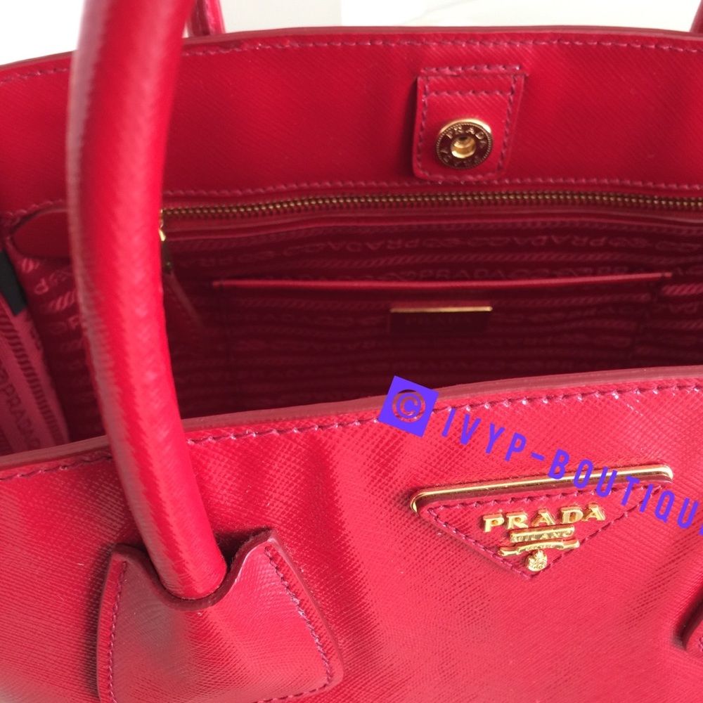 Prada Red Saffiano Tote - Picture 6 of 10